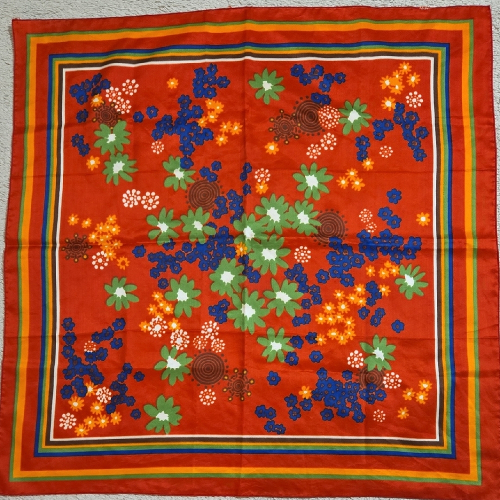 Floral Patterned Scarf with Vibrant Colors